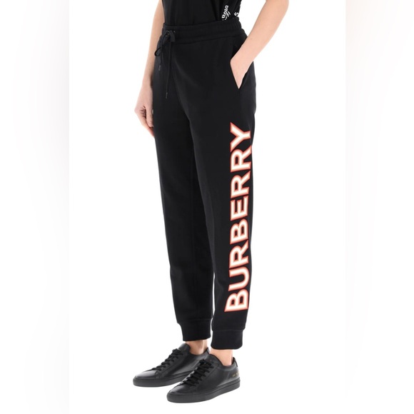 Burberry black cotton logo print joggers - Picture 1 of 6